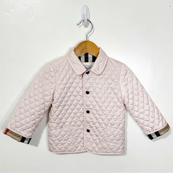 Burberry Pale Pink Quilted Jacket Size 2T